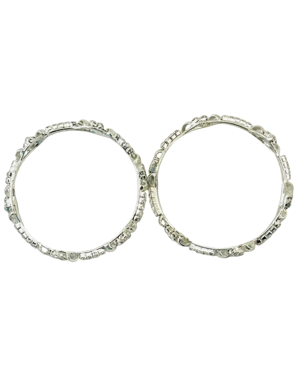 Silver Rhinestone Bangles