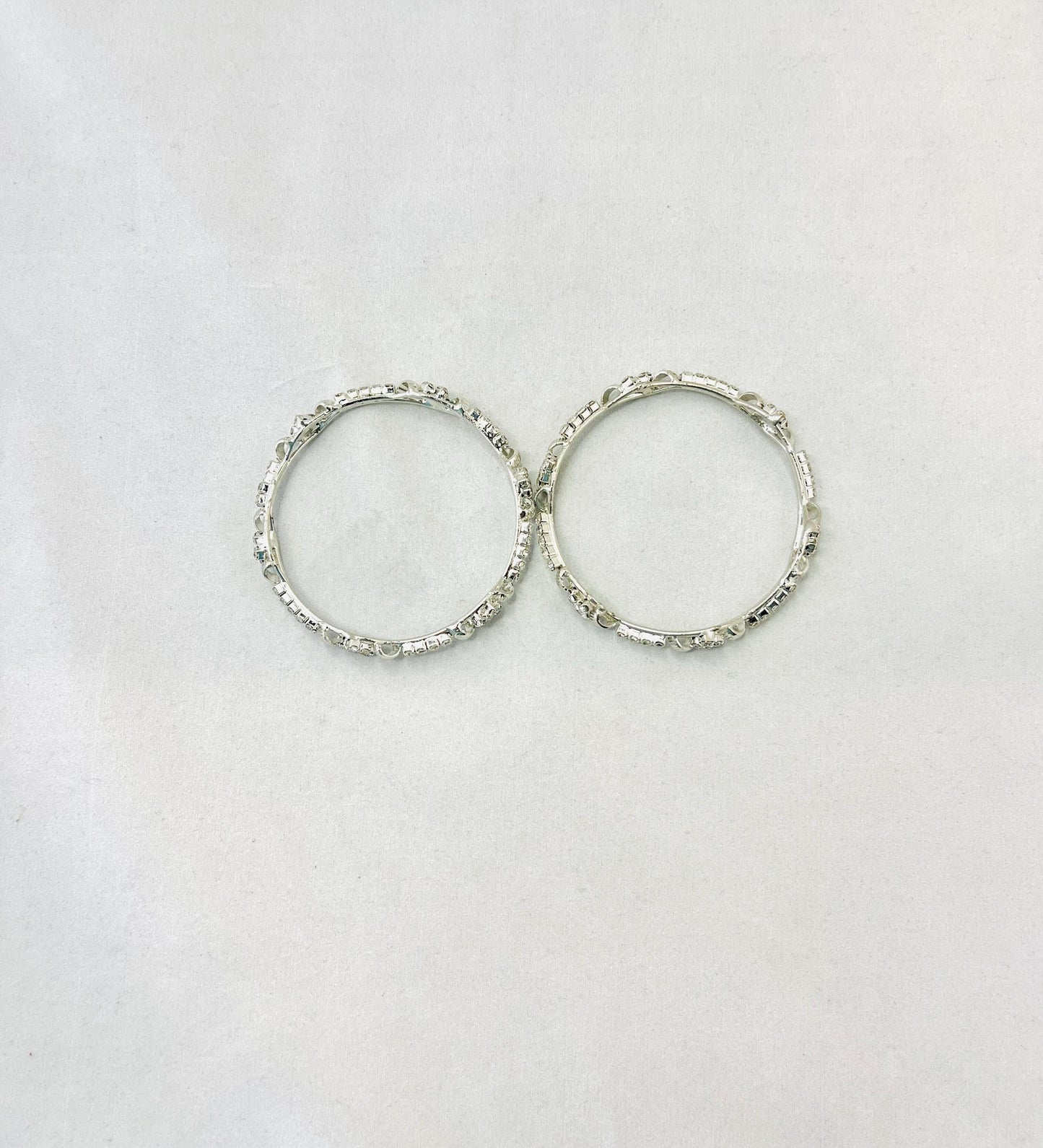 Silver Rhinestone Bangles
