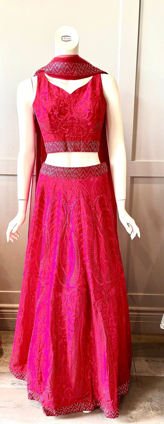 Pink Floral Lehnga