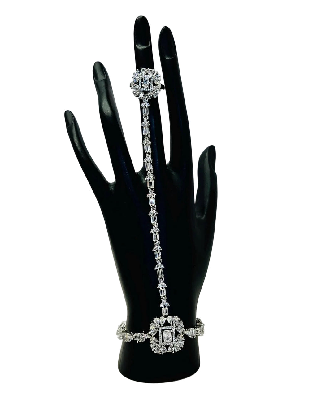 Silver Stone Bracelet With Ring