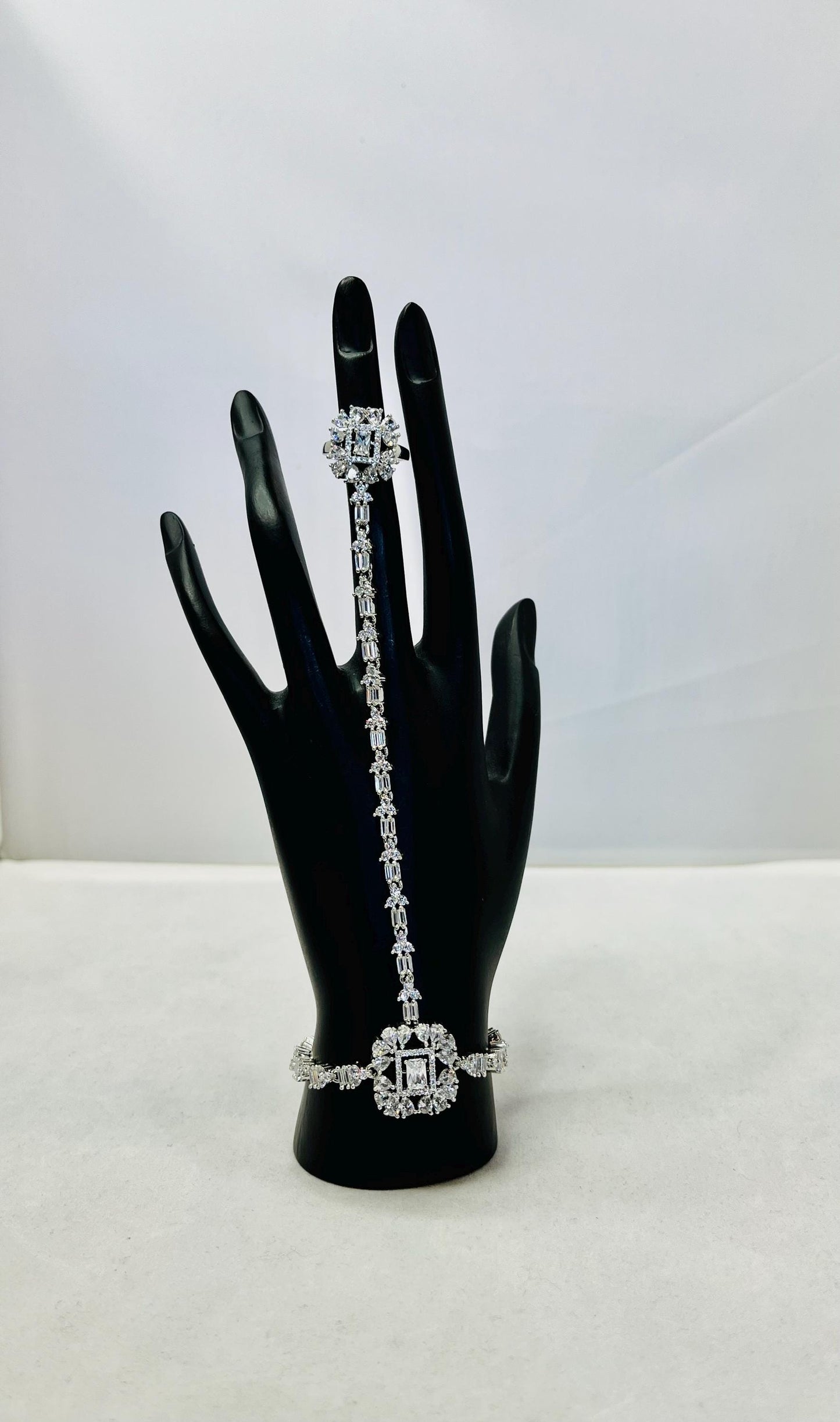 Silver Stone Bracelet With Ring