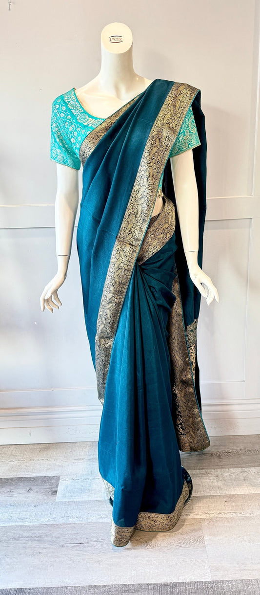 Peacock Blue Saree