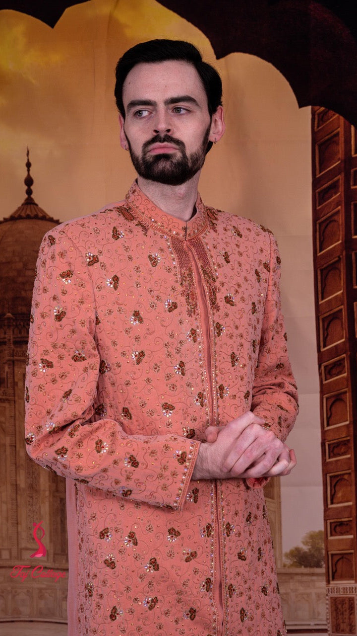 Peach Color Sherwani