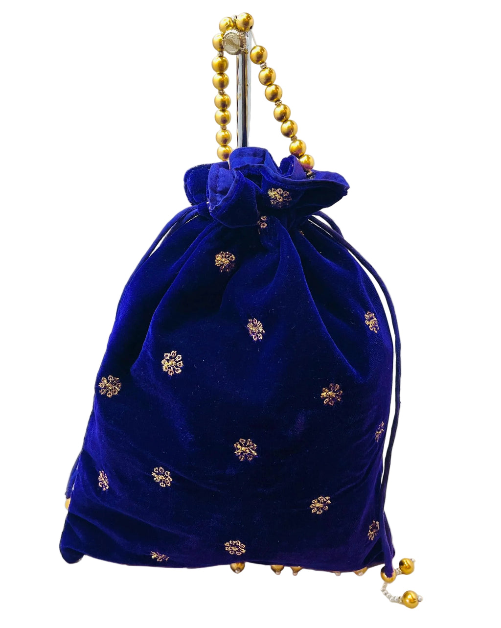 Navy Blue Velvet Bag