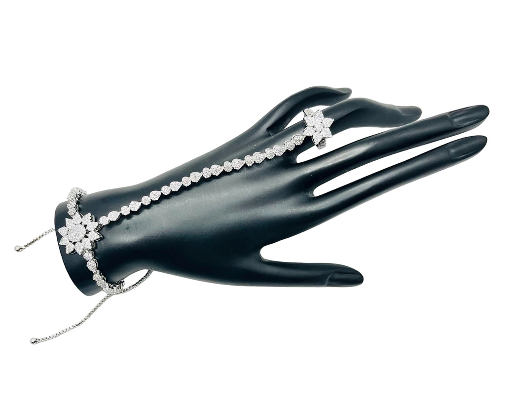 Silver Bracelet with Finger Ring