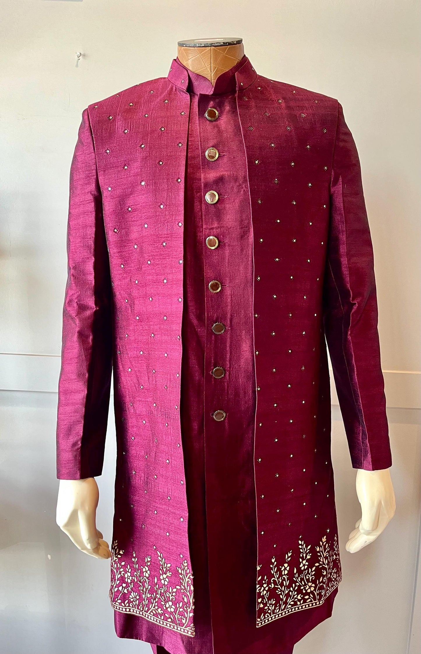 Magenta Color Sherwani
