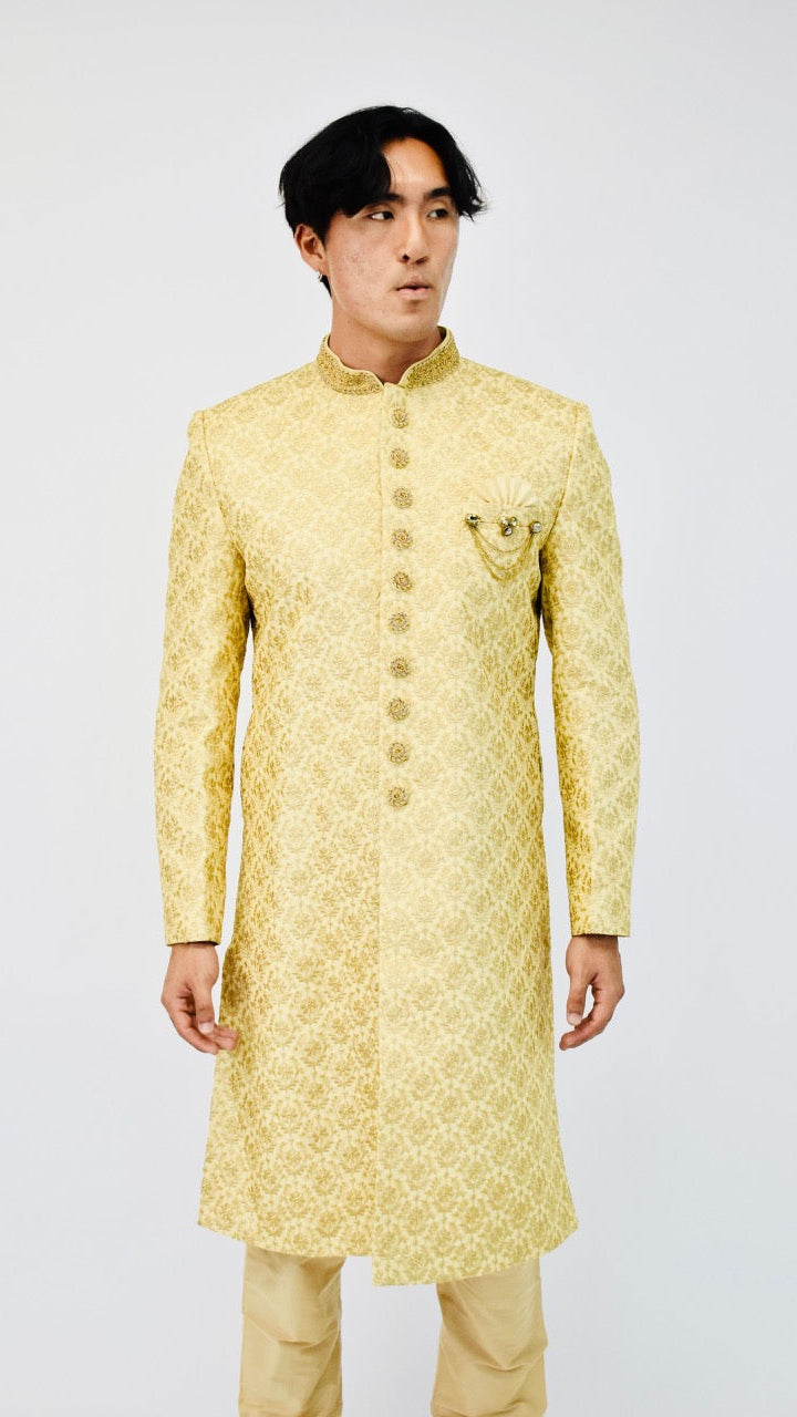 Gold Color Sherwani Set