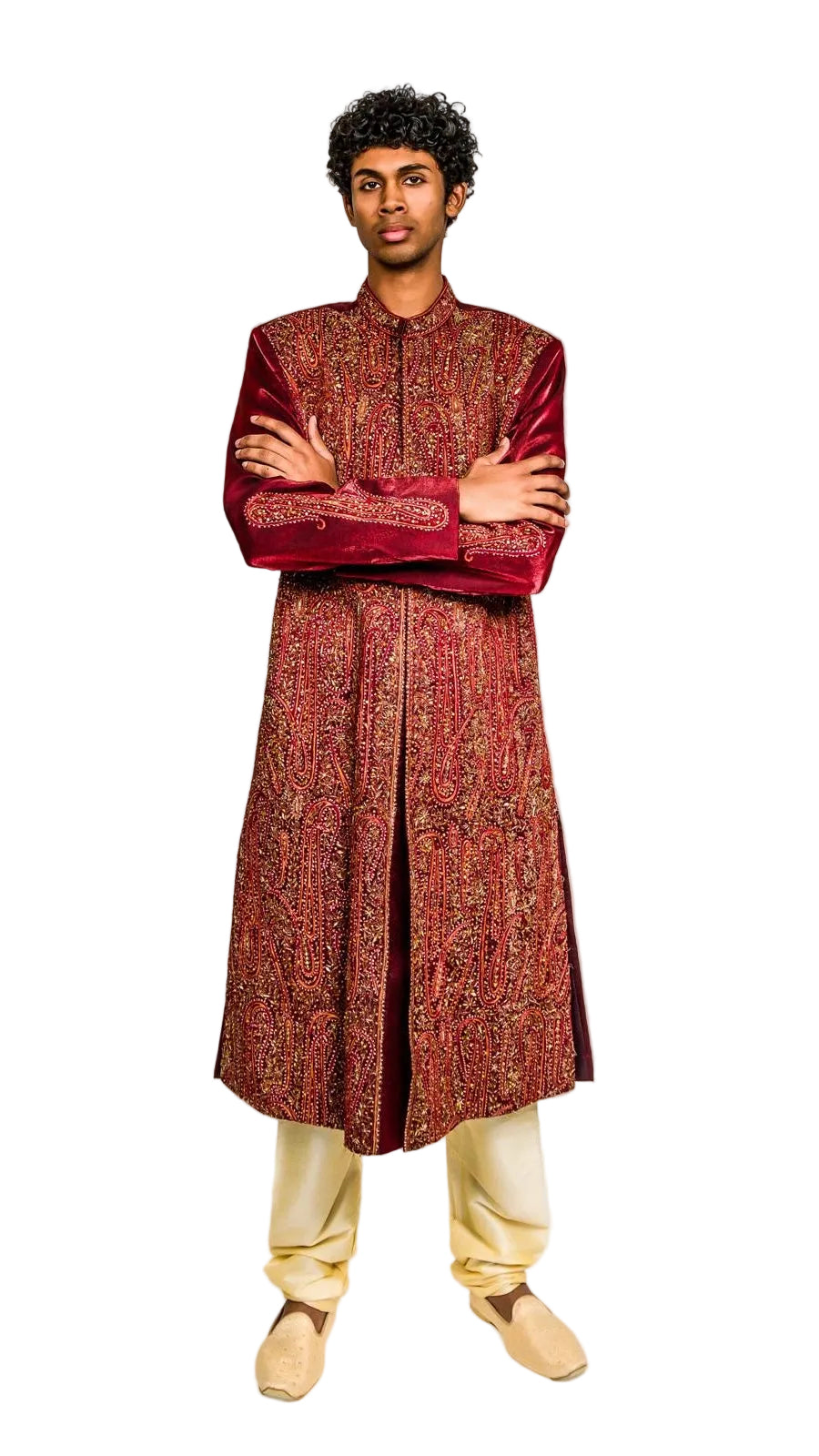 Maroon Color Sherwani Set