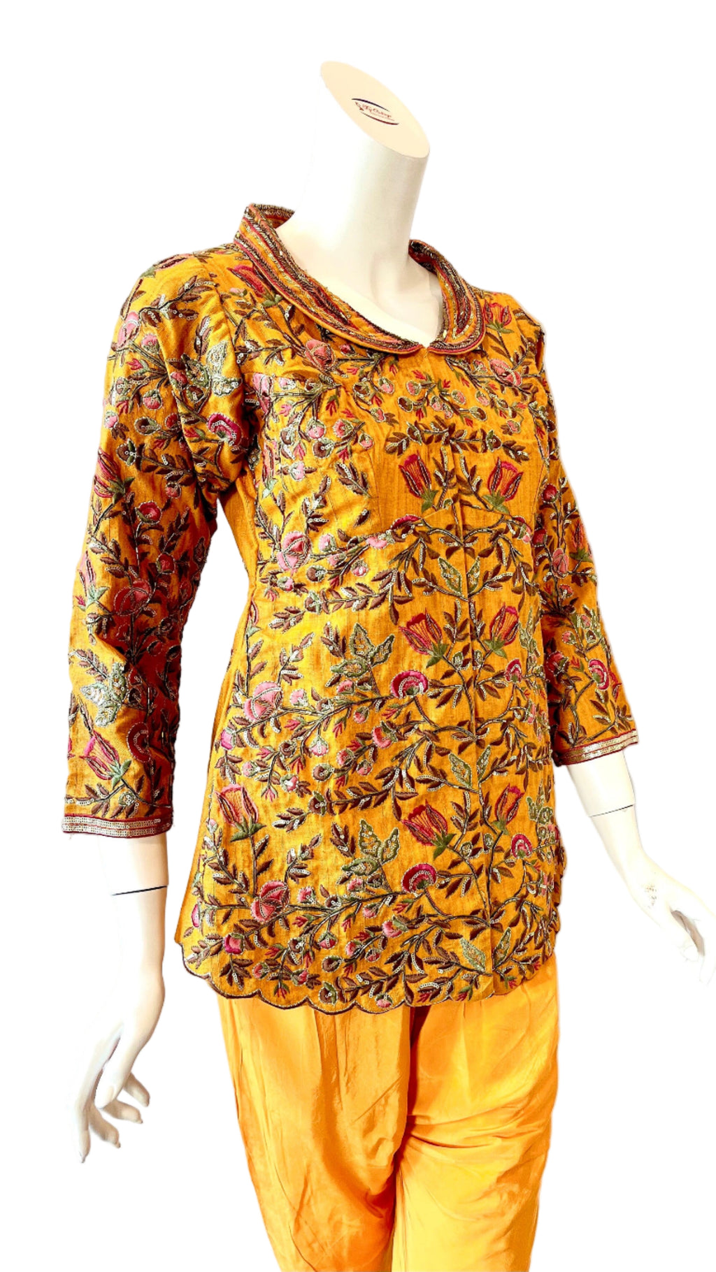 Orange Color Jacket With Tulip Pants