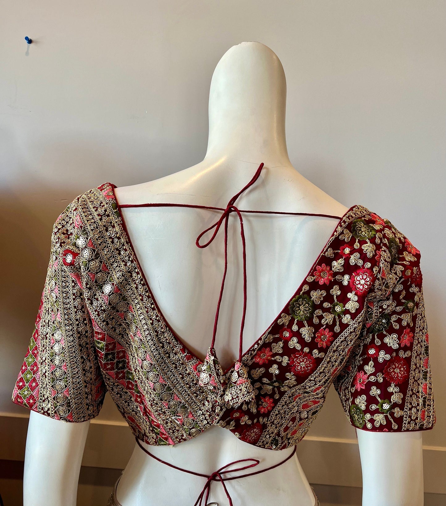Maroon Embroidered Blouse