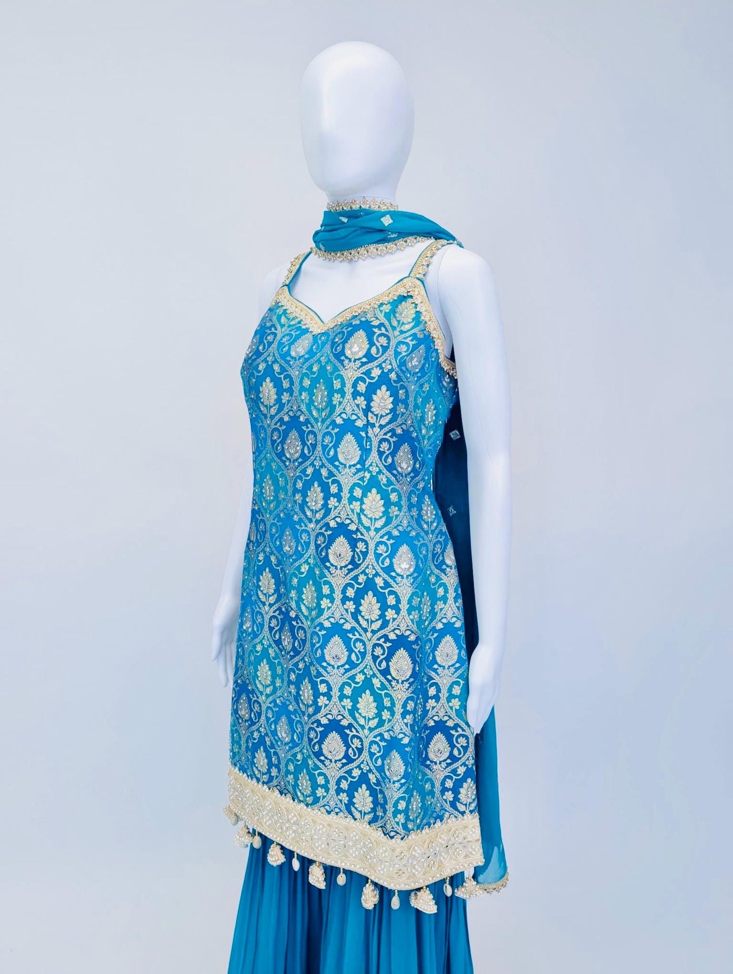 Teal Color Sharara Suit