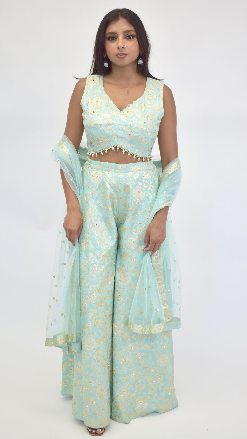 Sky-Blue Pallazo Set