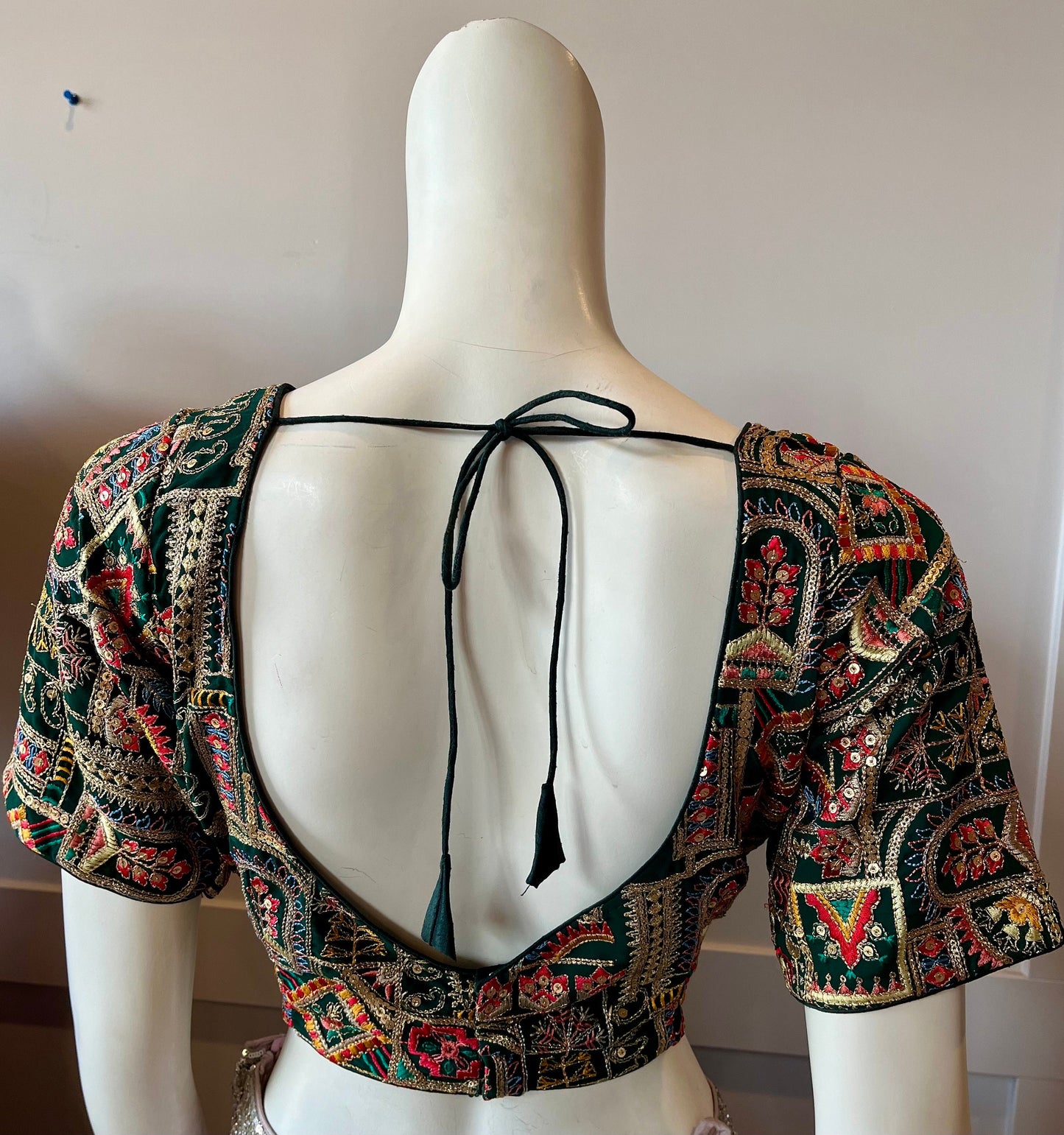 Green Embroidered Blouse