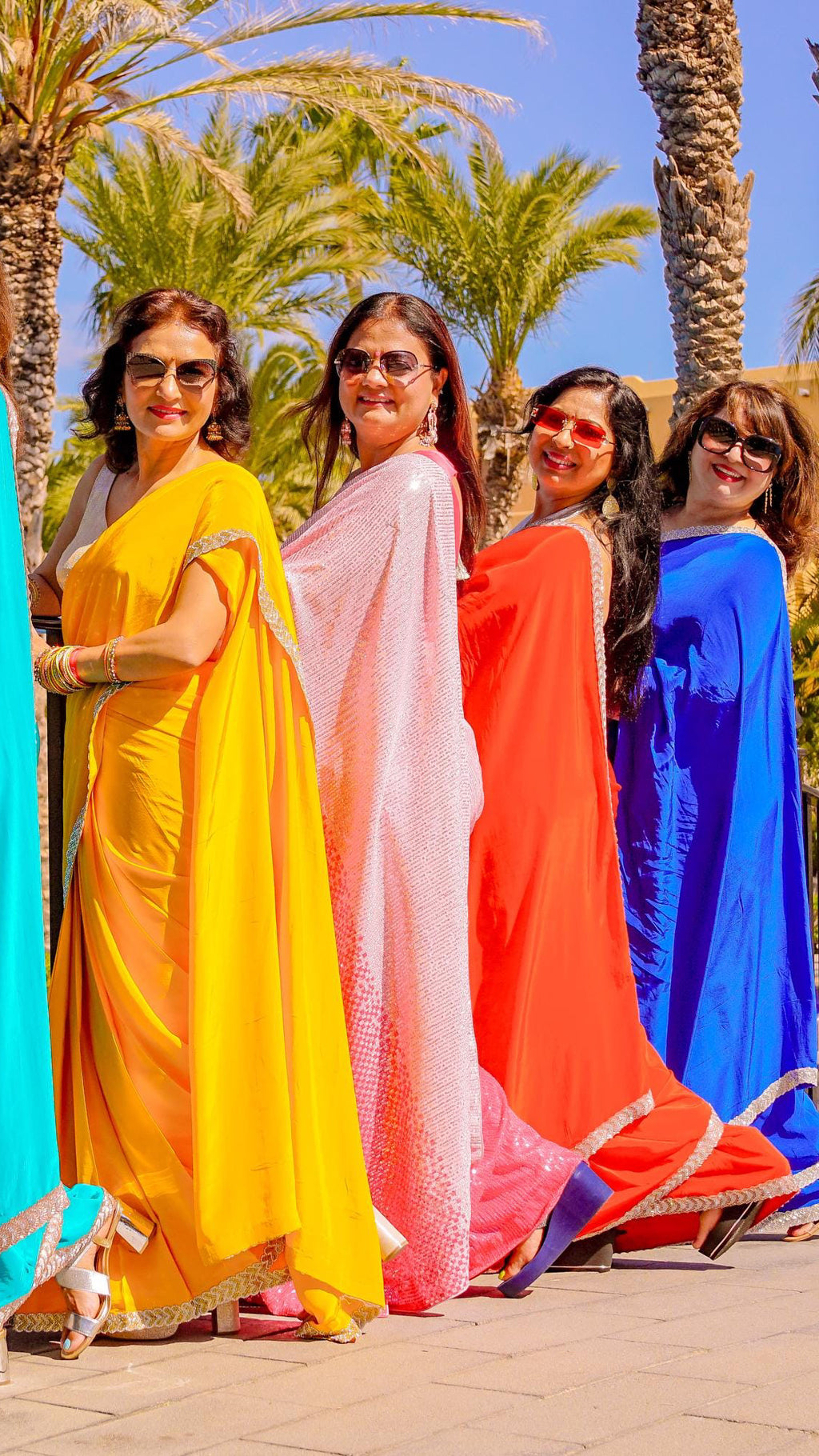 Red Crepe Readymade Saree