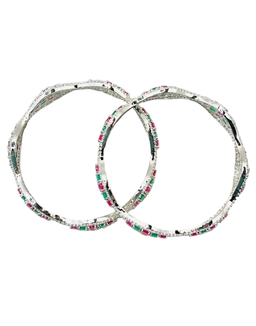 Ruby Emerald American Diamond Bangles