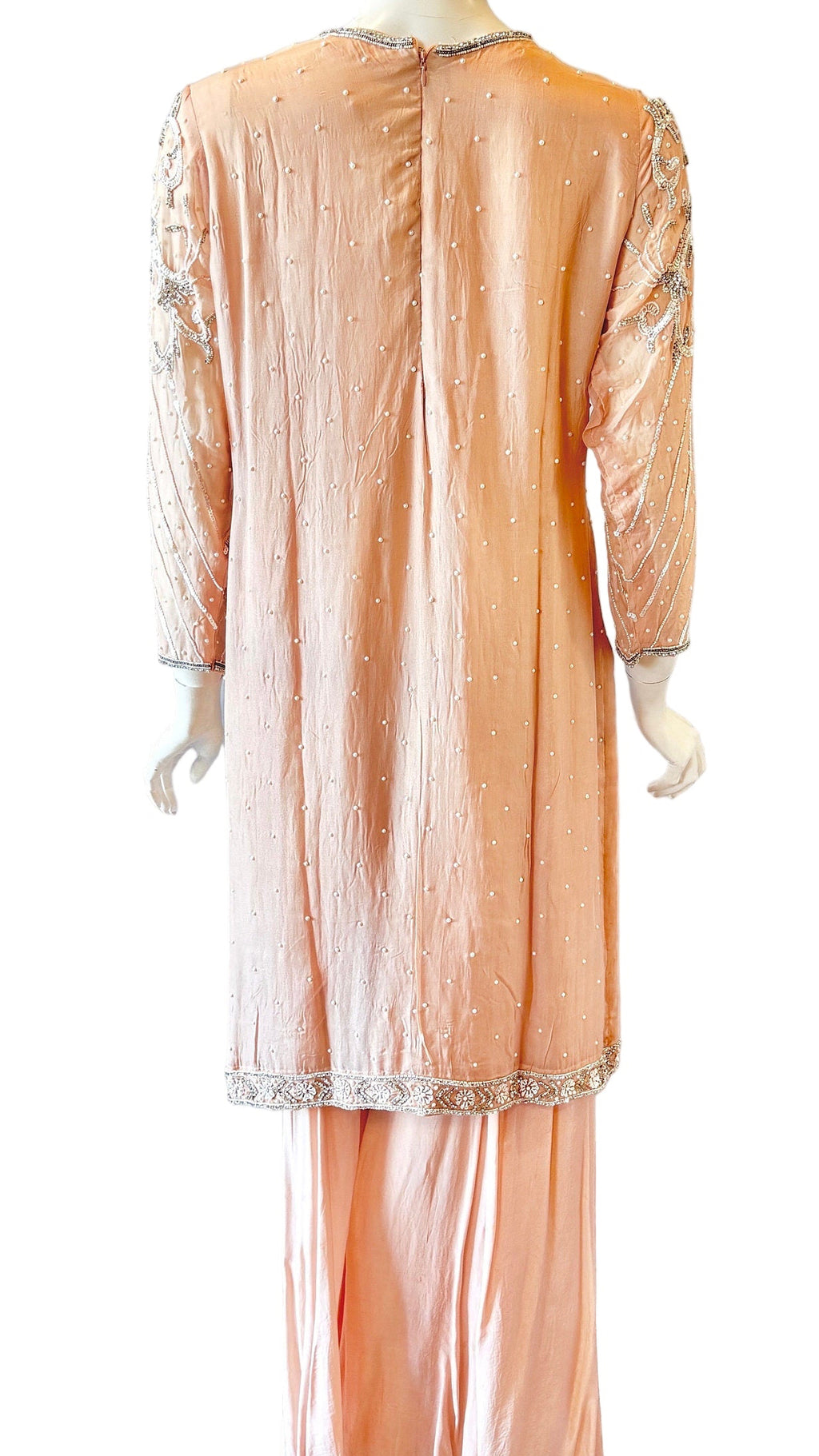 Peach Embellished Palazzo Set