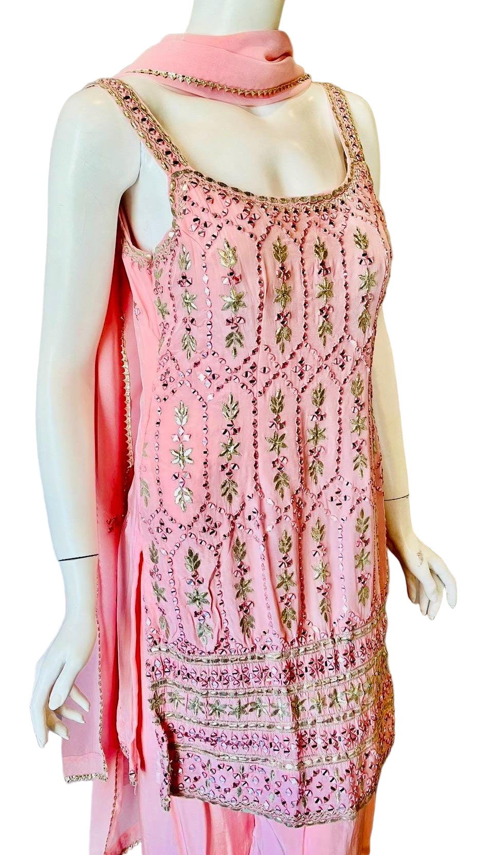 Pink Palazzo Sleevless Set