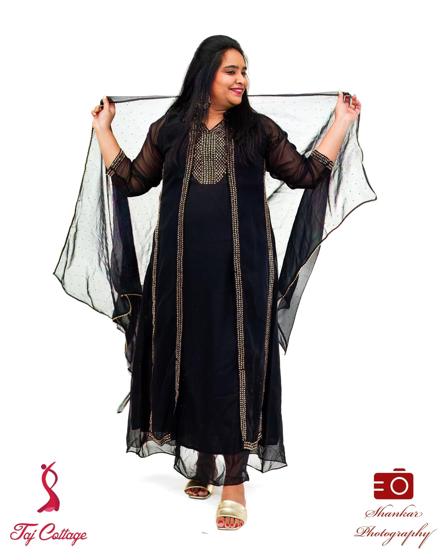 Black Georgette Gown