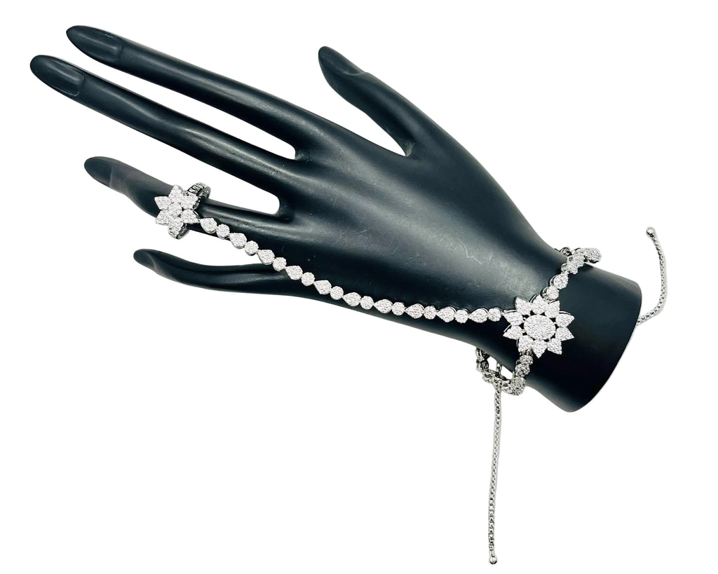 Silver Bracelet with Finger Ring