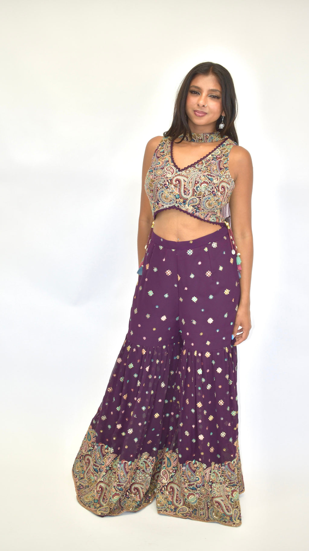 Purple Color Palazzo Set