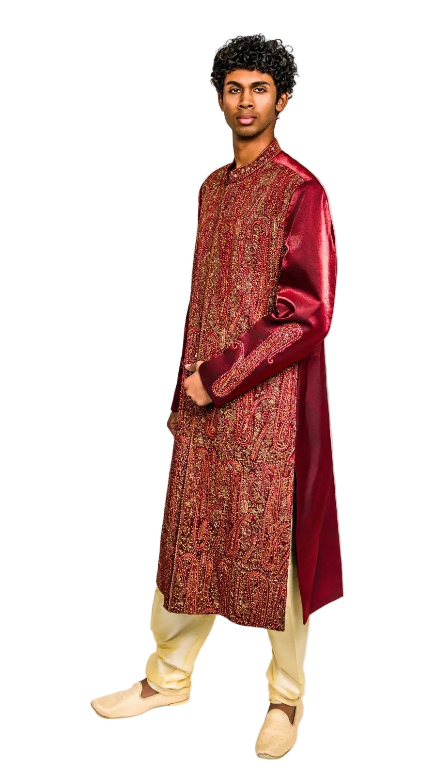 Maroon Color Sherwani Set