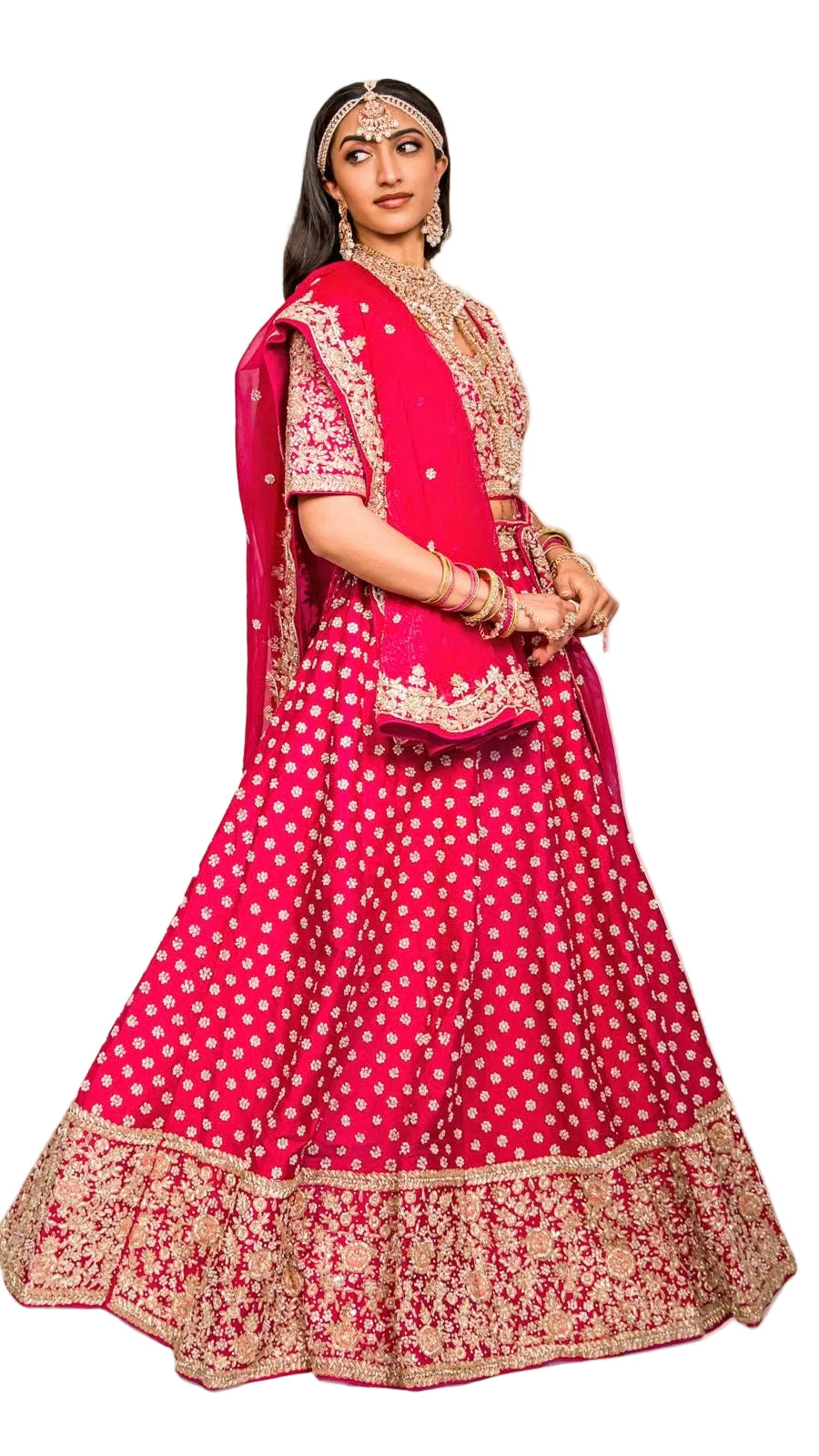 Raspberry Color Bridal Lehnga Set