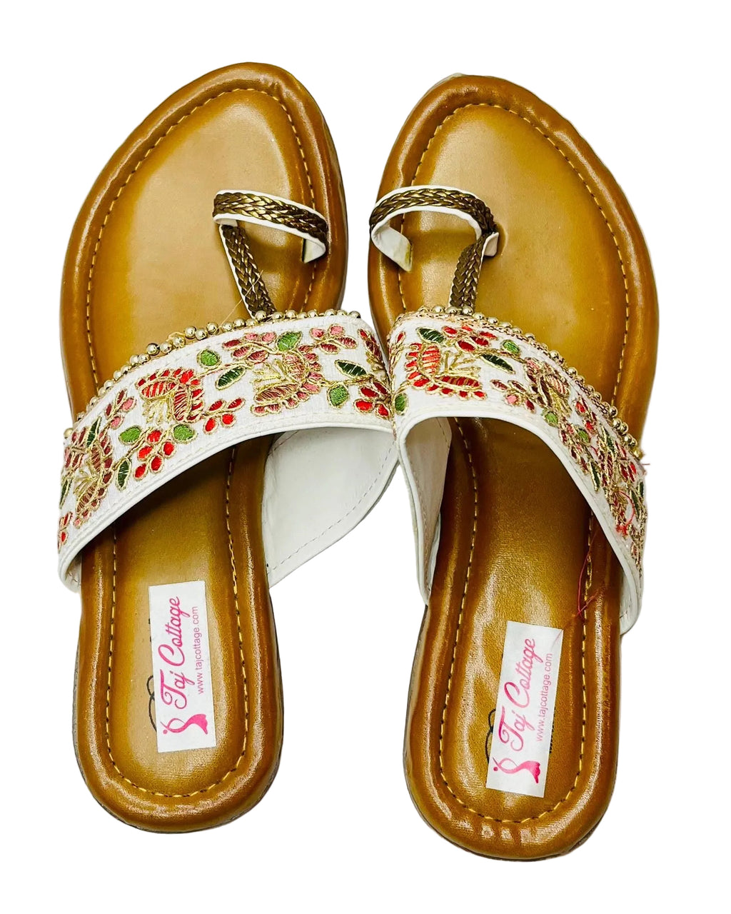Gold & White Sandals