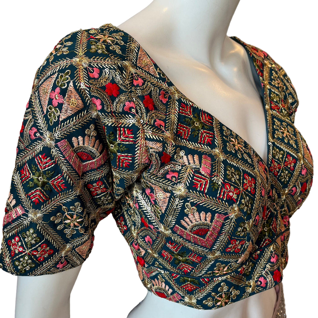 Green Embroidered Blouse