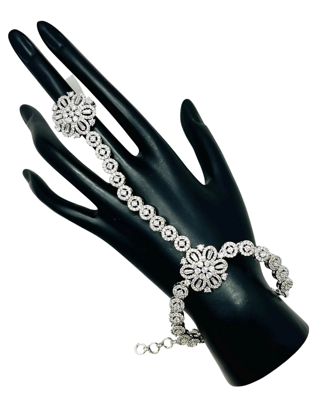 Silver Bracelet with Finger Ring