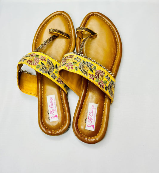 Gold & Yellow Color Sandals