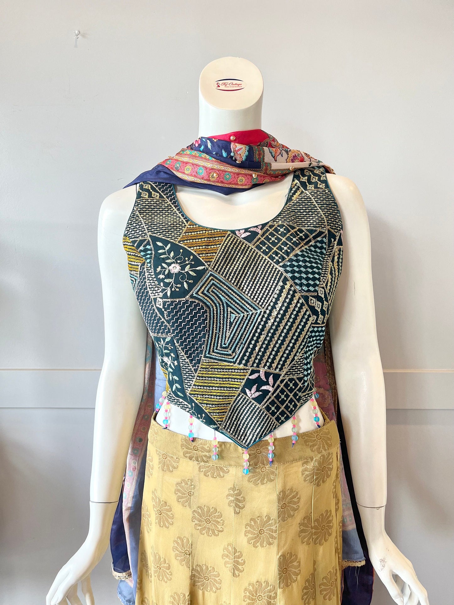 Gold & Blue  Lehnga