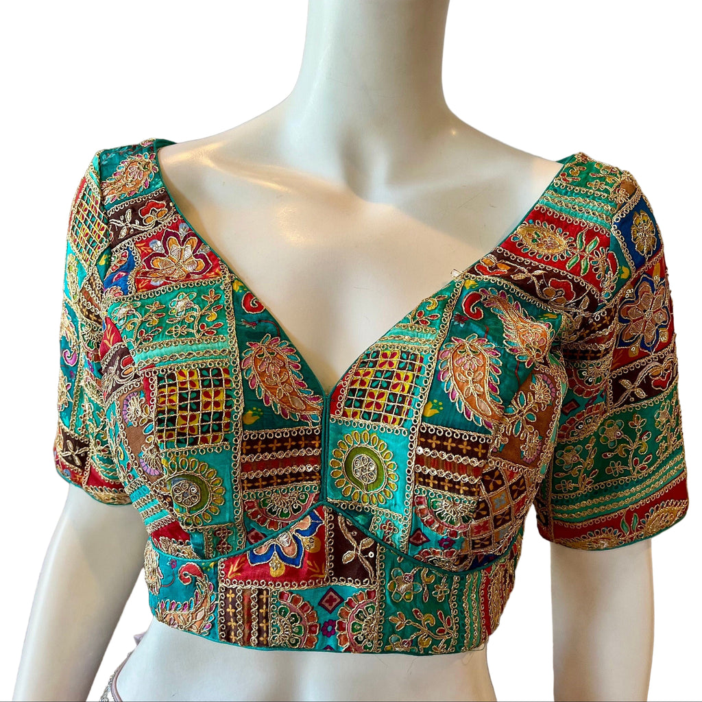 Teal Embroidered Blouse