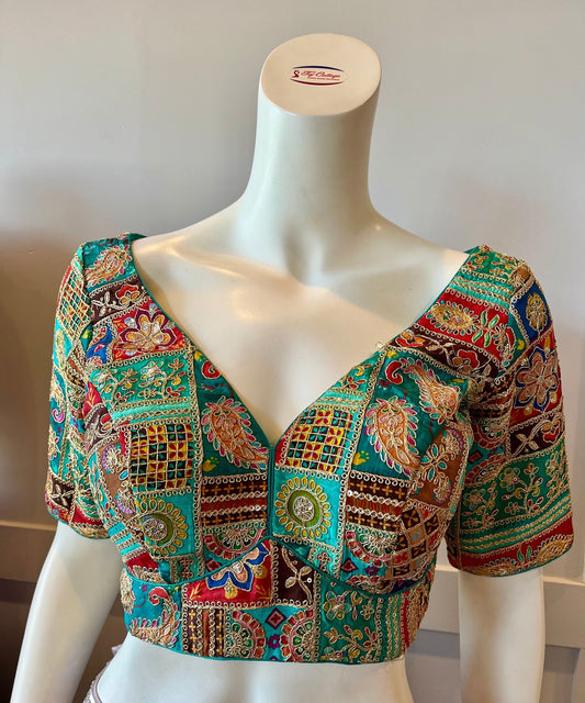 Green Embroidered Blouse