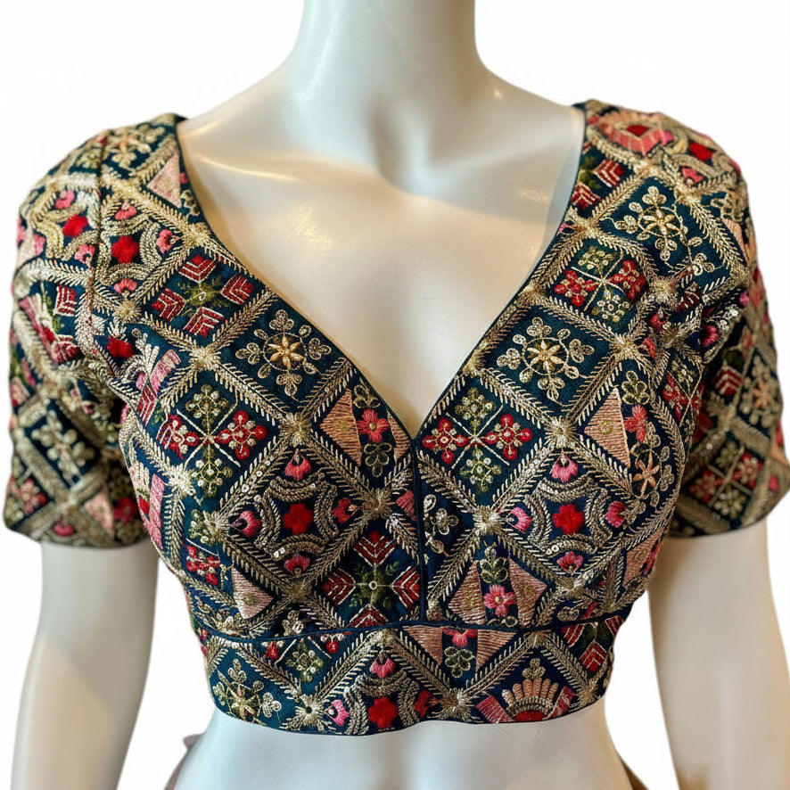 Green Embroidered Blouse