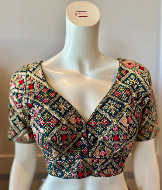 Green Embroidered Blouse