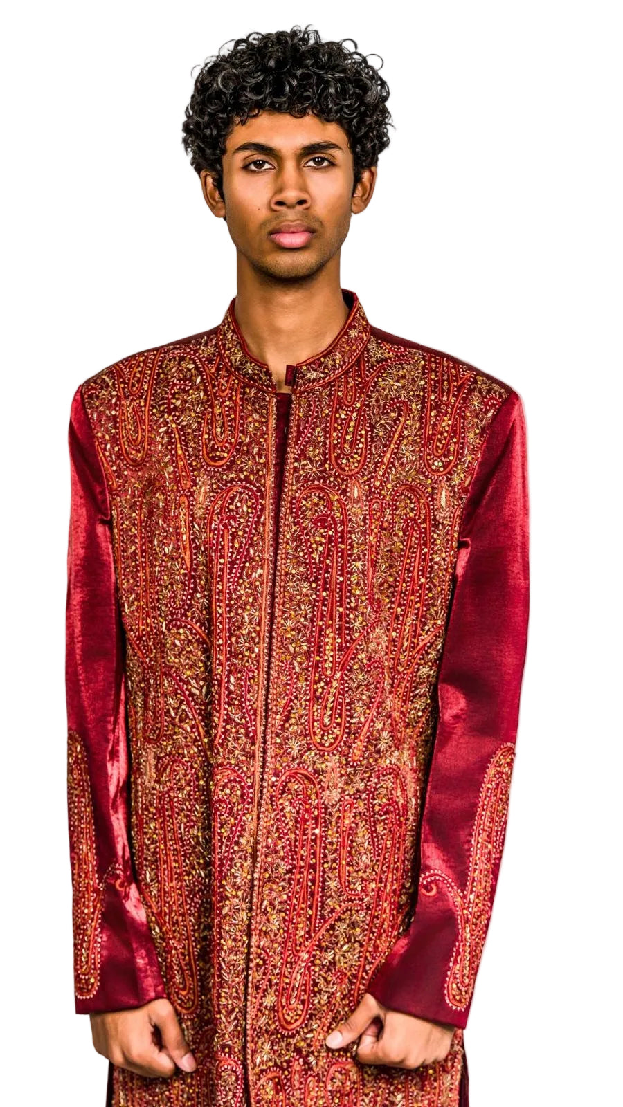 Maroon Color Sherwani Set