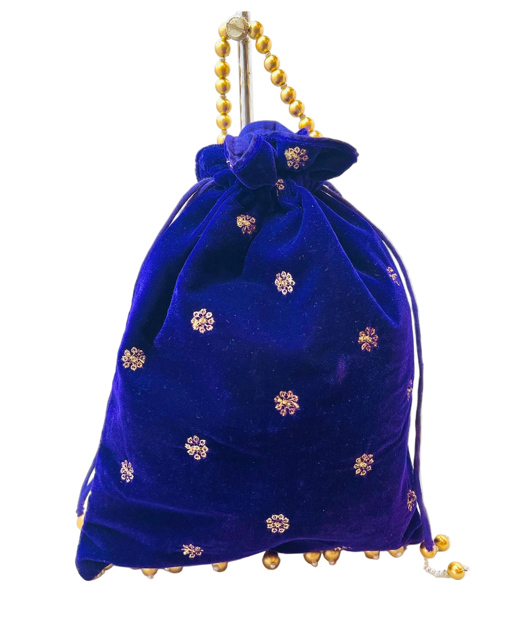 Navy Blue Velvet Bag