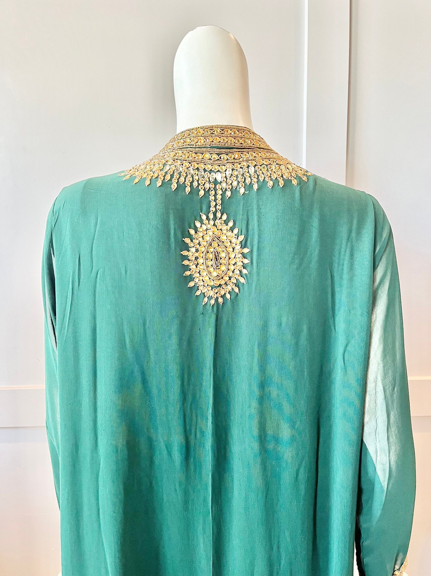 Green Georgette Gown