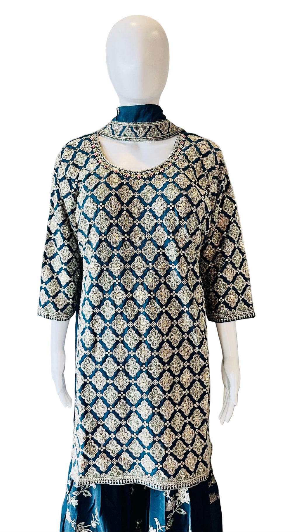 Peacock Color Palazzo Set