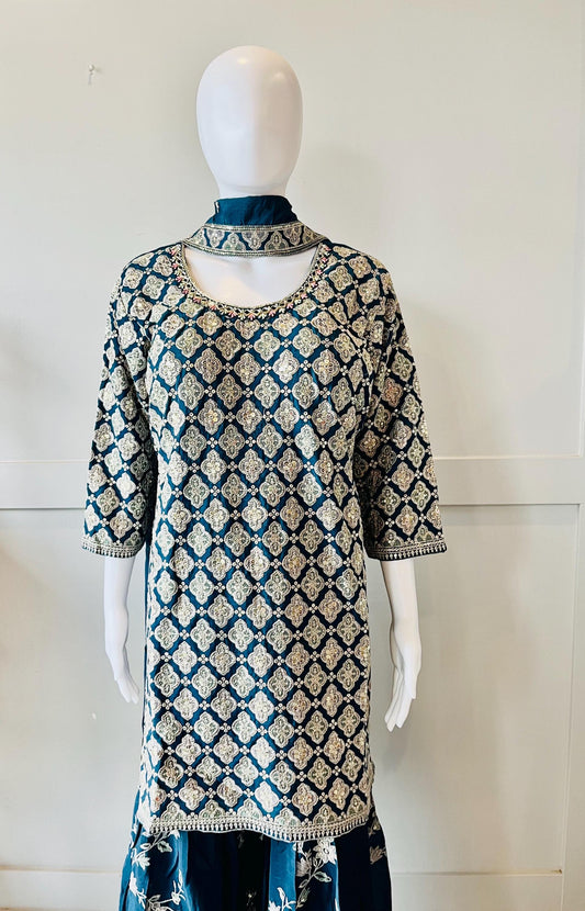 Peacock Color Palazzo Set