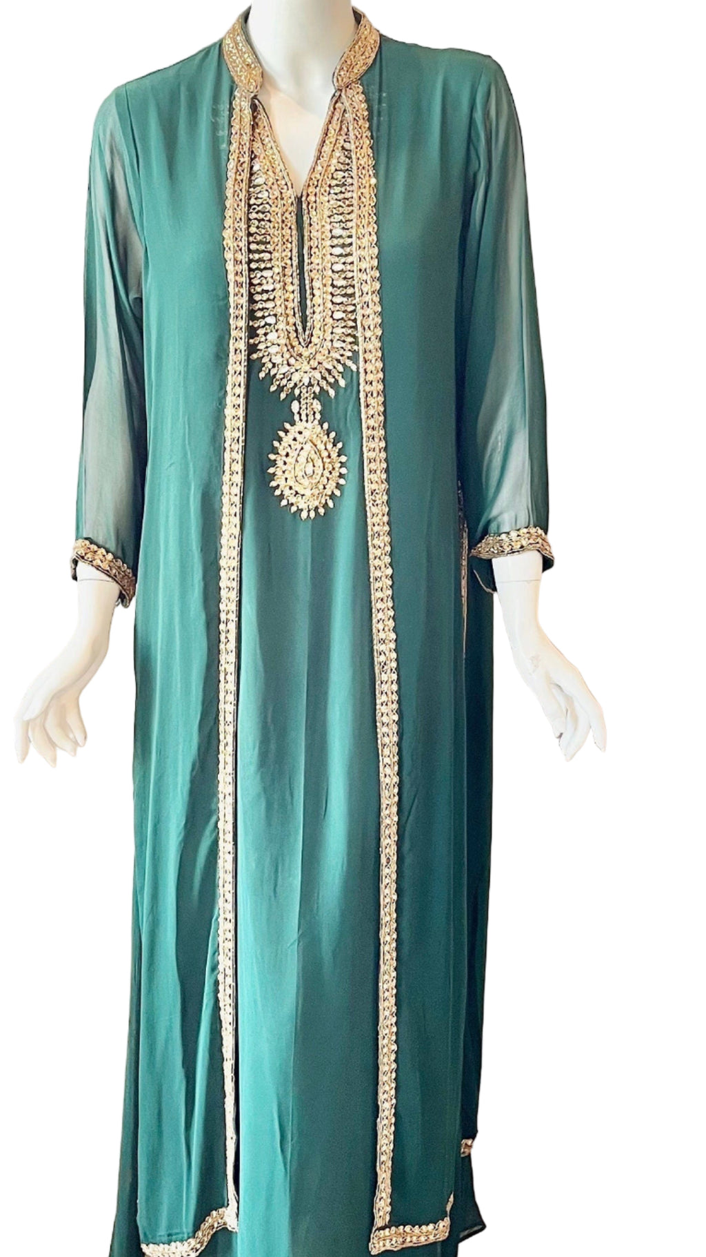 Green Georgette Gown