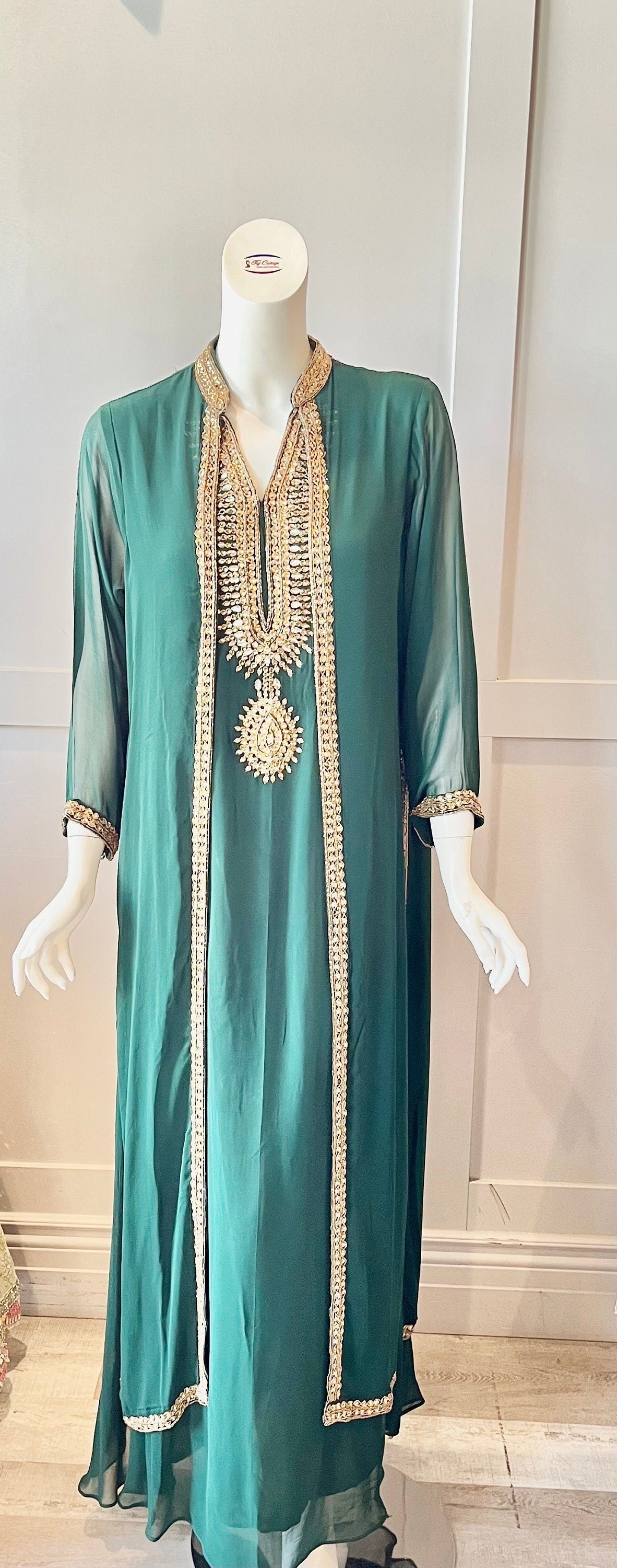 Green Georgette Gown