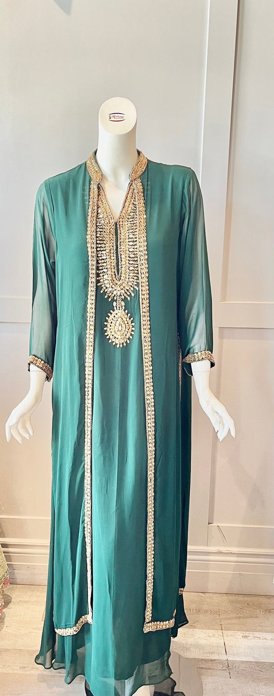 Green Georgette Gown
