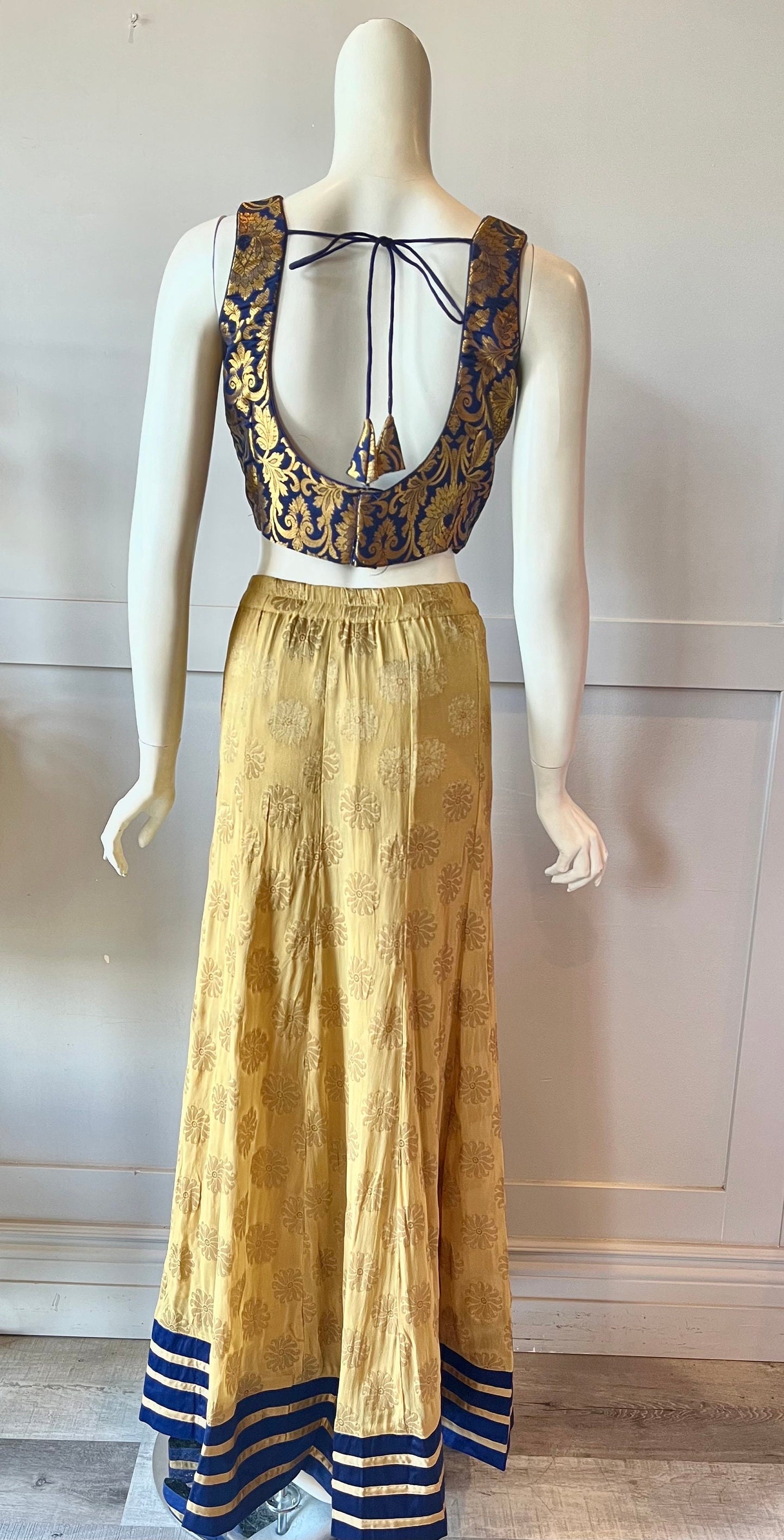 Gold & Blue Lehnga