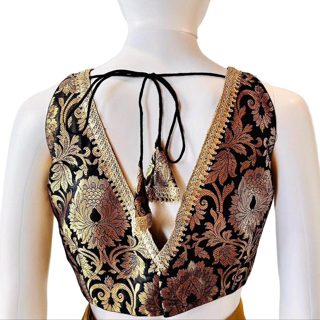 Black Brocade Blouse