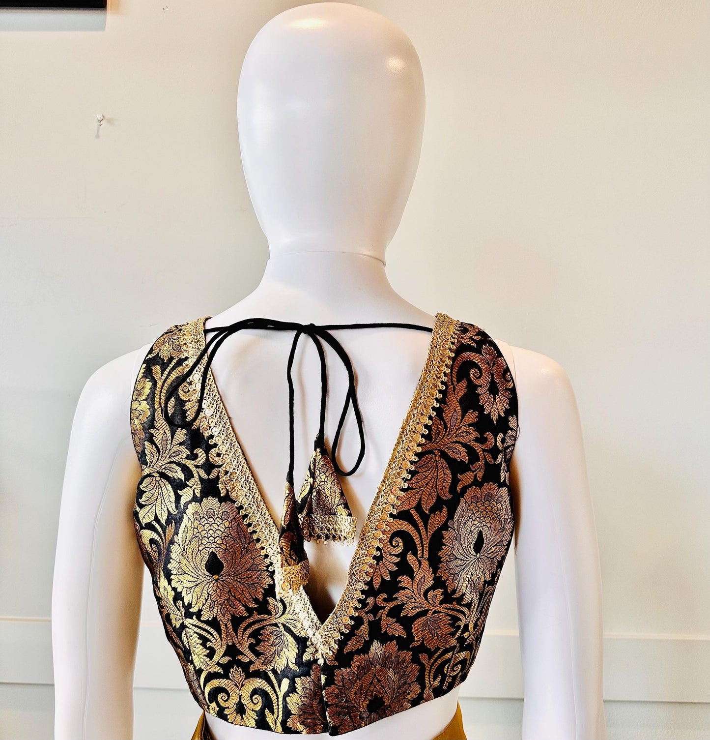 Black Brocade Blouse