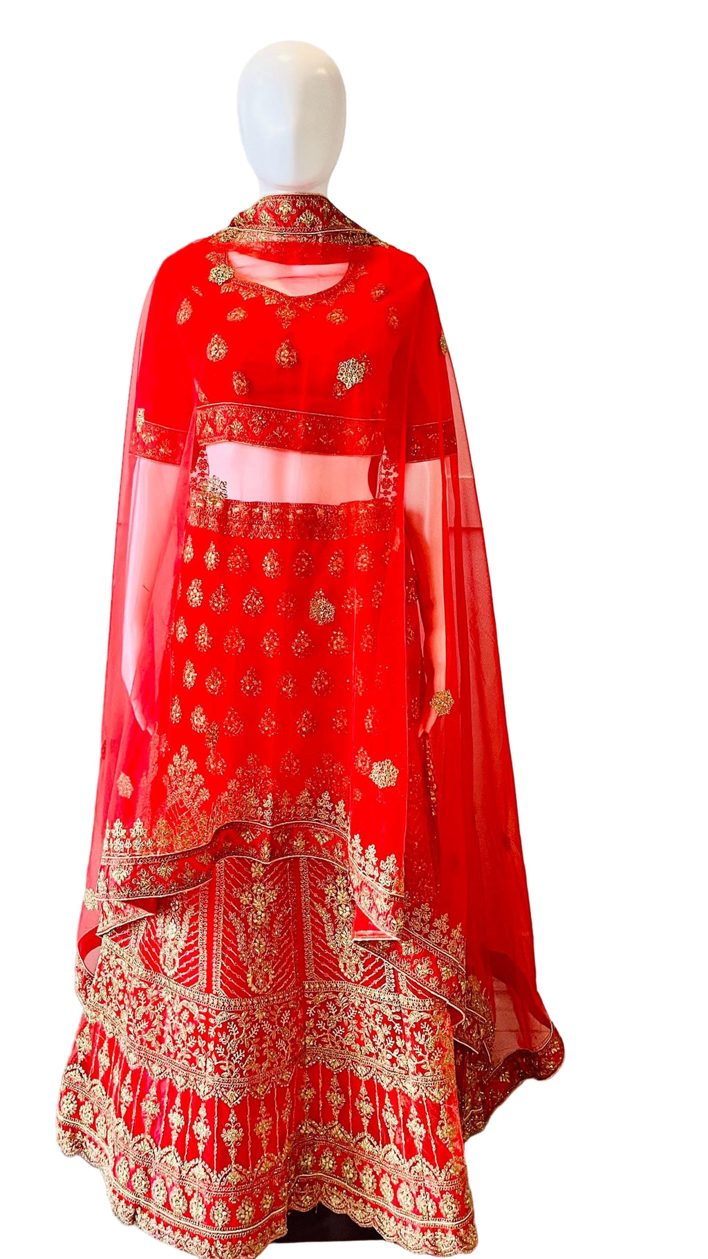 Embroidered Red Lehnga