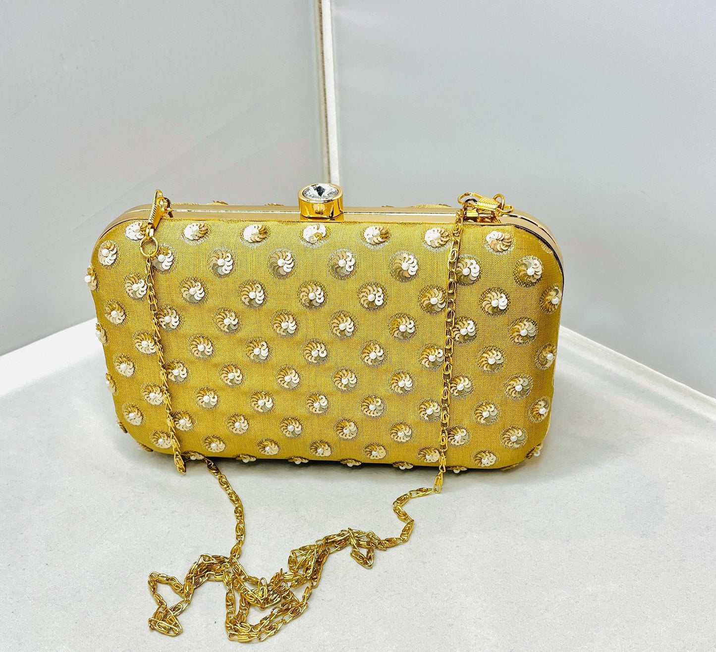 Gold Silk Clutch