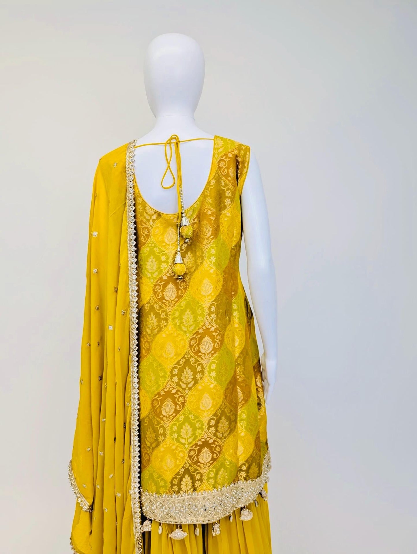 Mustard Yellow Color Sharara Suit