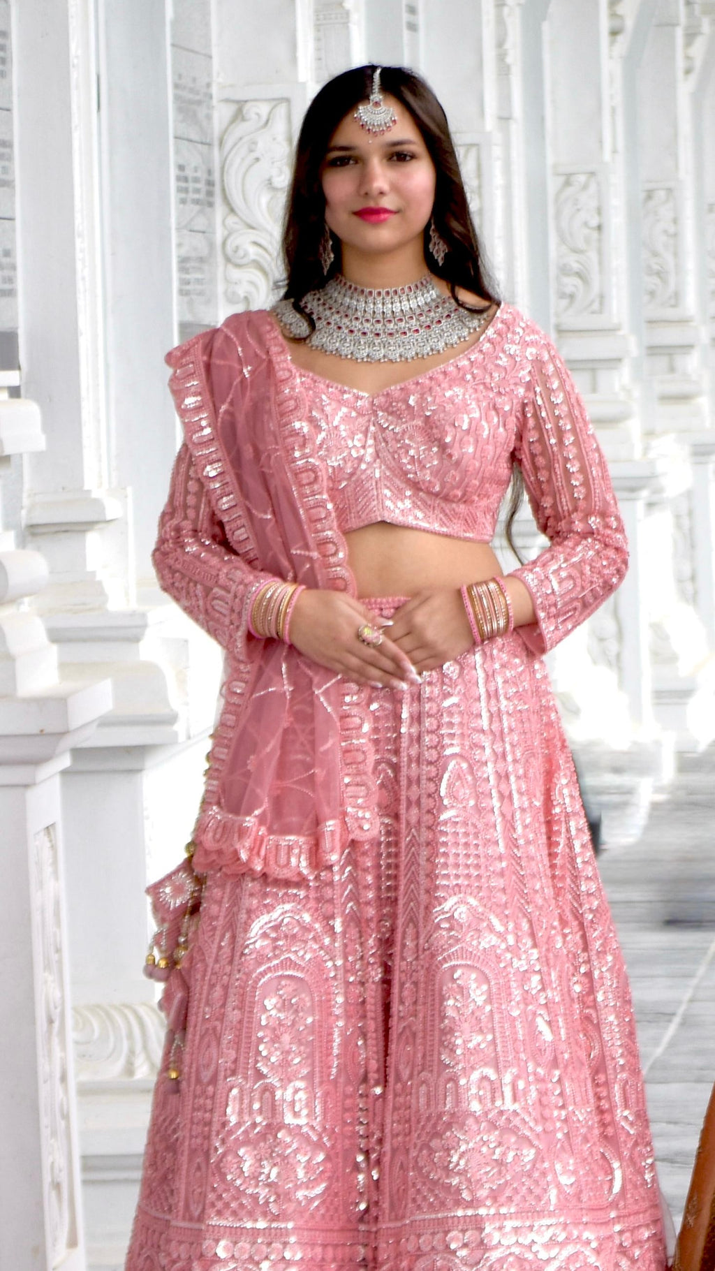 Blush Pink Bridal Lehnga Set
